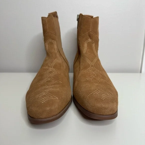 Dingo Men’s Tan Brooks Embroidered Round Toe Zip Up Boots Ankle - 10.5 - Picture 12 of 12